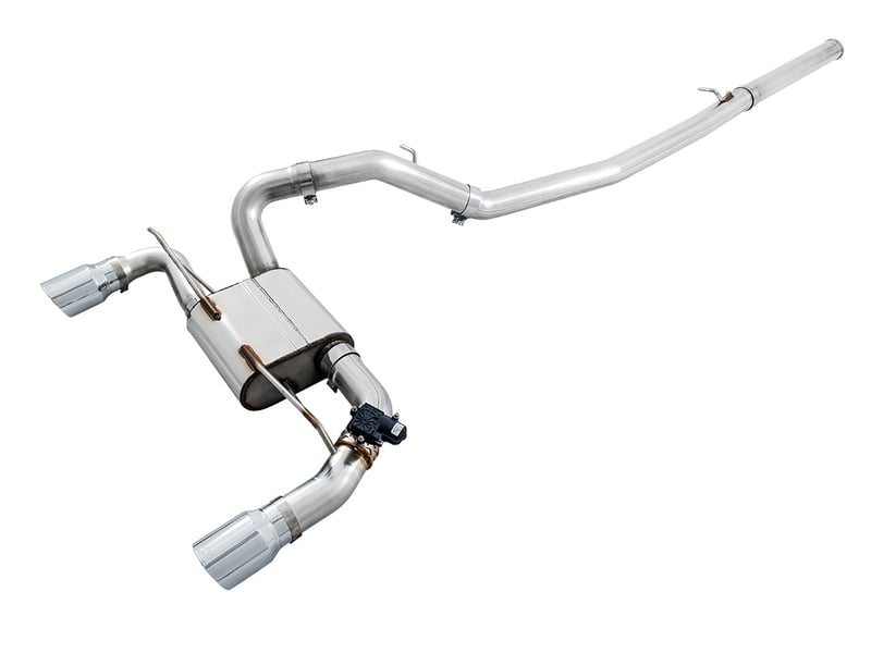 awe tuning 16-18 ford focus rs switchpath cat-back exhaust - chrome silver tips 3025-32024