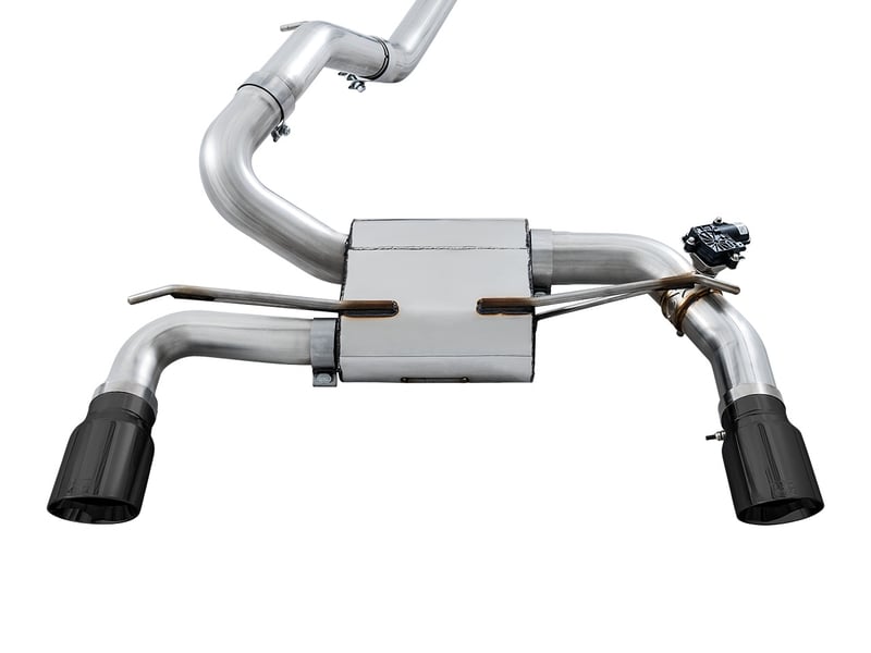 awe tuning 16-18 ford focus rs switchpath cat-back exhaust - diamond black tips 3025-33024