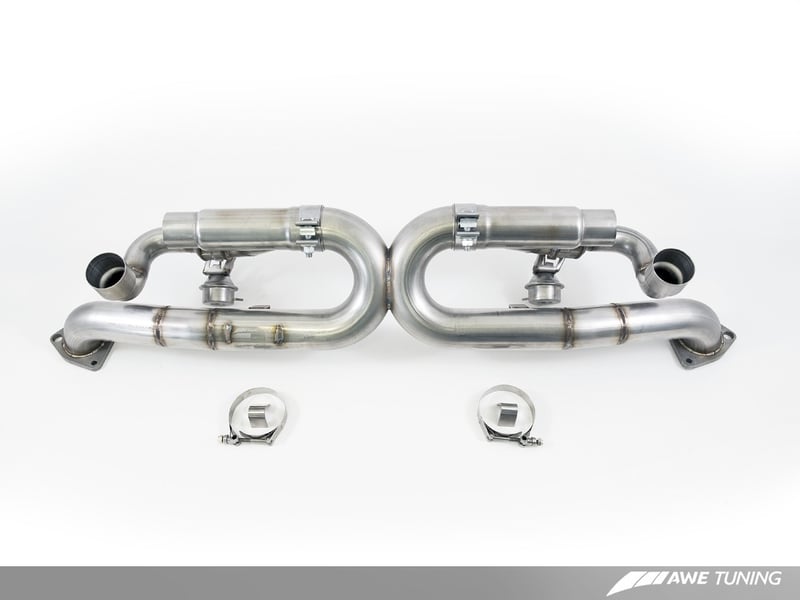awe tuning 12-16 porsche 991 switchpath exhaust for non-pse cars chrome silver tips 3025-42012