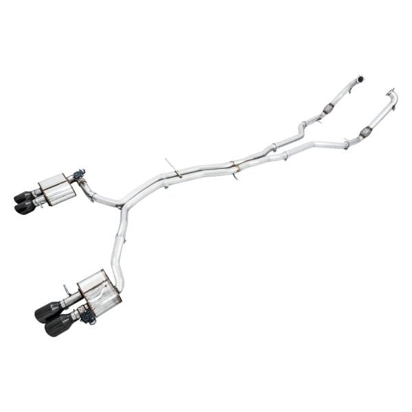 awe tuning 18-21 audi b9 s4 3.0t switchpath exhaust (resonated for perf. dp) 90mm - diamond blk tips 3025-43054