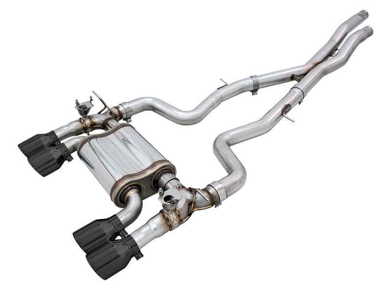 awe tuning 15-20 bmw f8x m3/m4 switchpath catback exhaust - diamond black tips 3025-43074