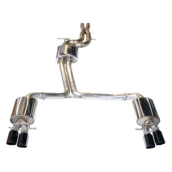 awe tuning 06-08 audi b7 a4 3.2l track edition quad tip exhaust - diamond black tips 3040-43010