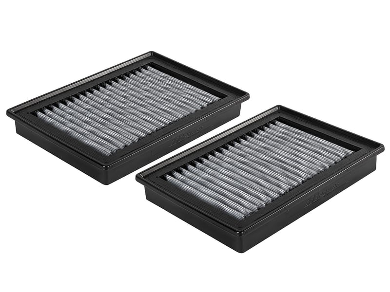afe magnum flow pro dry s oe replacement filter (pair) 17-19 infiniti q60 v6 3.0 (tt) 31-10271-ma