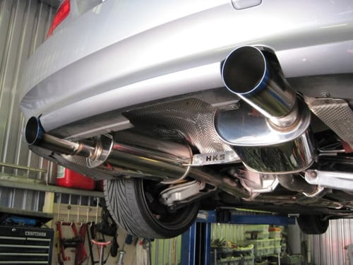 hks 07-08 bmw 335i sedan only legamax hi-power dual sos304 ti-tip catback exhaust 31013-bg002