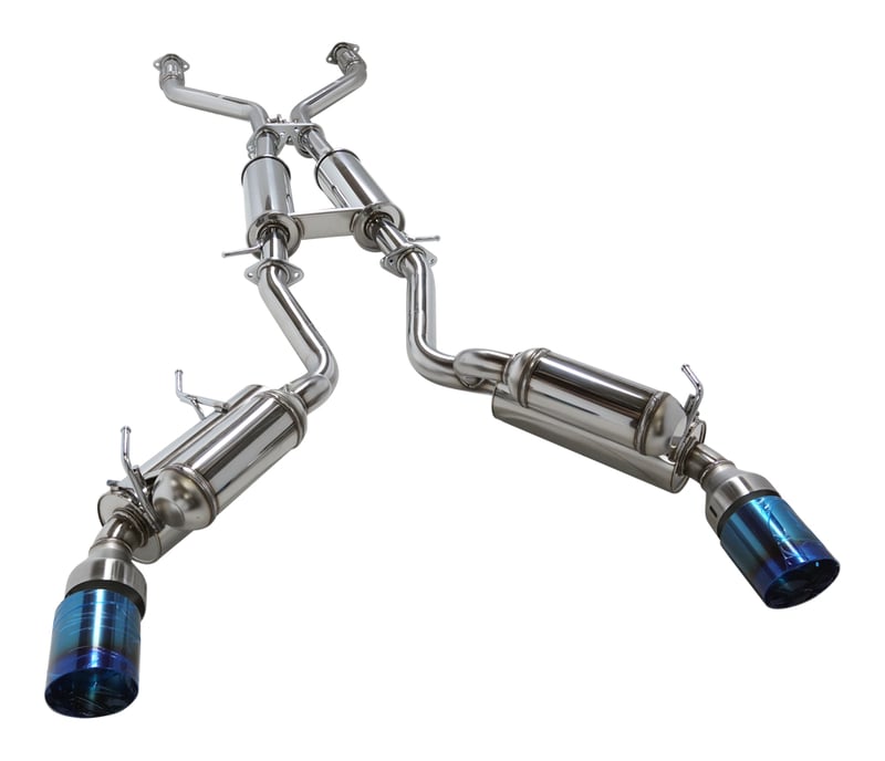 hks 09+ 370z dual hi-power titanium tip catback exhaust (requires removal of emissions canister shie 32009-bn004