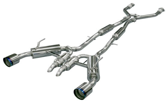 hks infiniti q50 hybrid vq37 dual hi-power titanium tip catback exhaust 32009-kn001