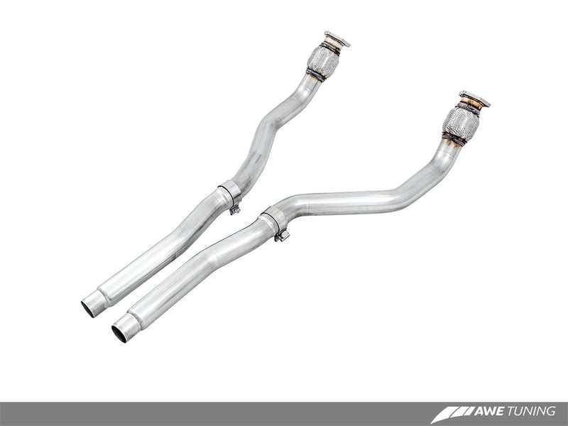 awe tuning audi b8 4.2l non-resonated downpipes for rs5 3220-11012