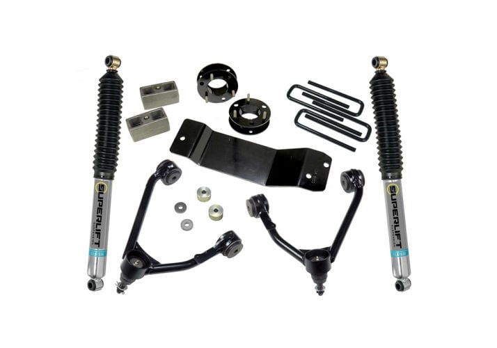 superlift 07-16 chevy silv 1500 4wd 3.5in lift kit w/ cast steel control arms & bilstein rear shocks 3700b
