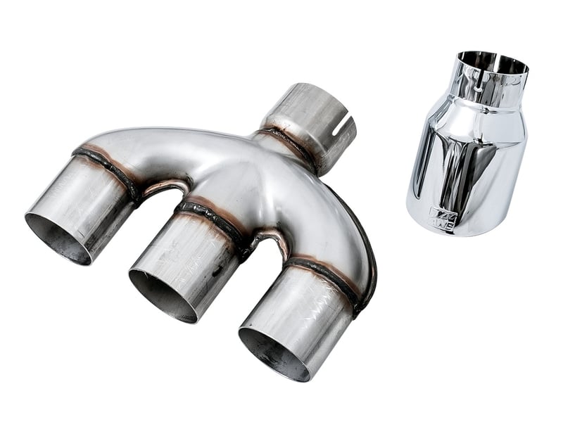 awe tuning 17-20 honda civic si 1.5l turbo dual-to-triple tip conversion kit - chrome silver tip 3810-52018