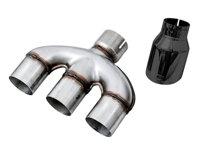 awe tuning 17-20 honda civic si 10th gen 1.5l turbo dual-to-triple tip conversion kit - diamond black tip 3810-53020