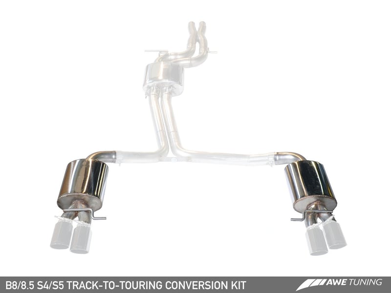 awe tuning 13-17 audi b8.5 s4/s5 3.0t track to touring edition conversion kit (for kits w/102mm tips) 3815-41010