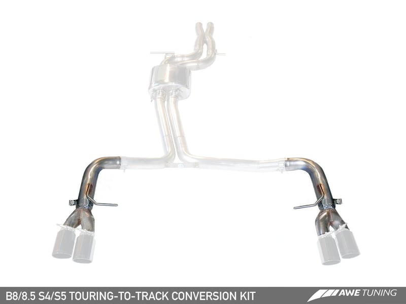 awe tuning 13-17 audi b8.5 s4/s5 track edition conversion kit for 102mm tips 3820-41008