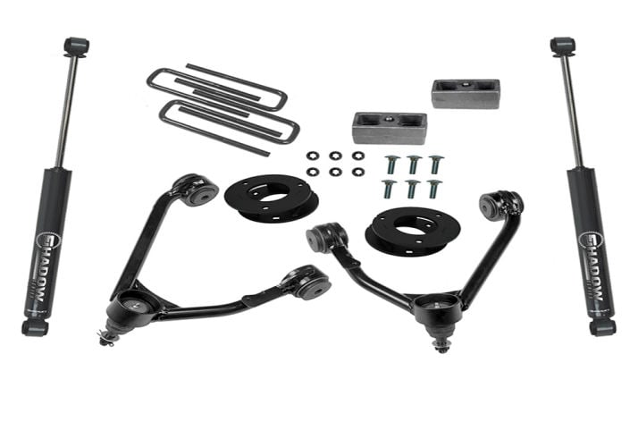 superlift 07-16 chevy silv 1500 2wd 3.5in lift kit w/ cast steel control arms & rear shocks 3850