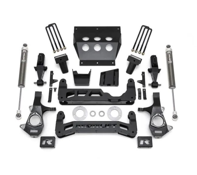 readylift 7" lift kit gm silverado/sierra 1500 2014-2018 w/forged steel suspension w/falcon 1.1 monotube shocks 44-34710