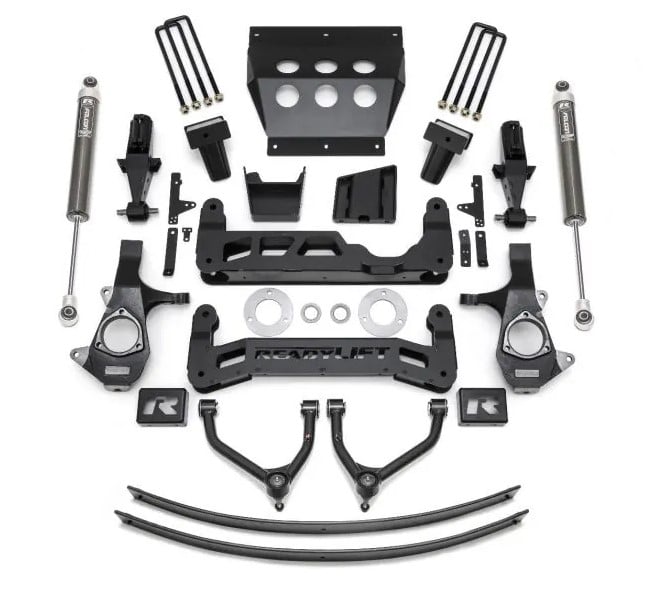 readylift 9" lift kit gm silverado/sierra 1500 2014-2018 w/cast steel suspension w/falcon 1.1 monotube shocks 44-34910