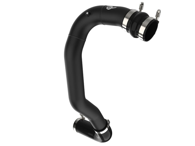 afe 08-10 ford trucks v8-6.4l (td) bladerunner 3 in aluminum hot charge pipe - black 46-20079-b