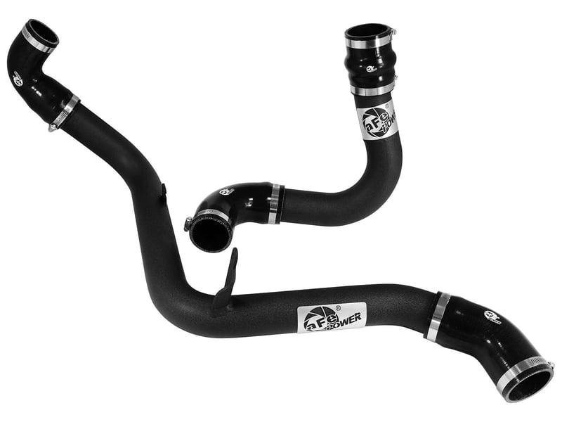 afe bladerunner 2.5in intercooler hot and cold side tubes, 13-18 ford focus st 2.0l (t) *black* 46-20184-b