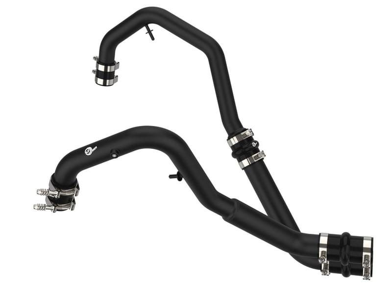 afe bladerunner intercooler hot charge pipe black 2-2.5in 21 ford f-150 v6-2.7l (tt) 46-20478-b