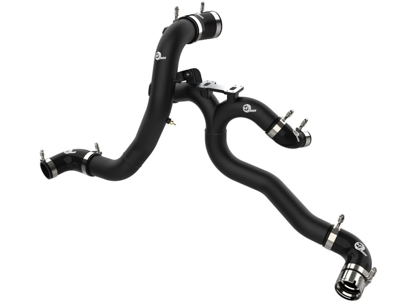 afe 18-22 kia/genesis singer/g70 v6-3.3l bladerunner alum hot/cold charge pipe kit black 46-20504-b