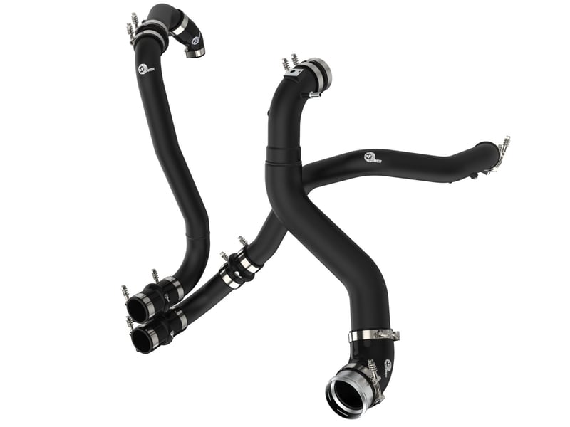 afe bladerunner 21-22 ford f-150 ecoboost v6-3.5l(tt) aluminum hot and cold charge pipe kit black 46-20514-b