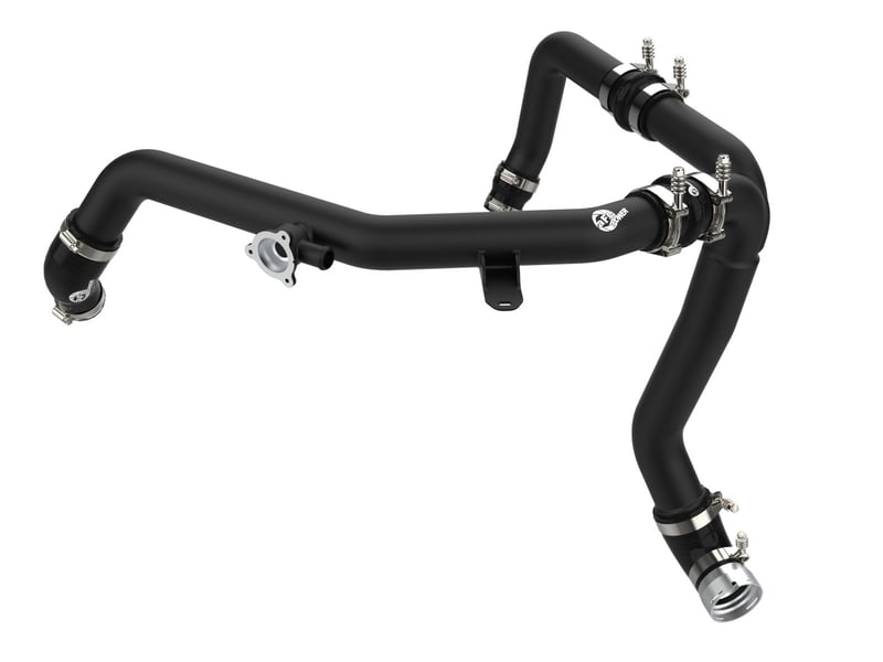 afe 21-22 ford bronco ecoboost v6-2.7ltt bladerunner alum hot charge pipe - black 46-20588-b
