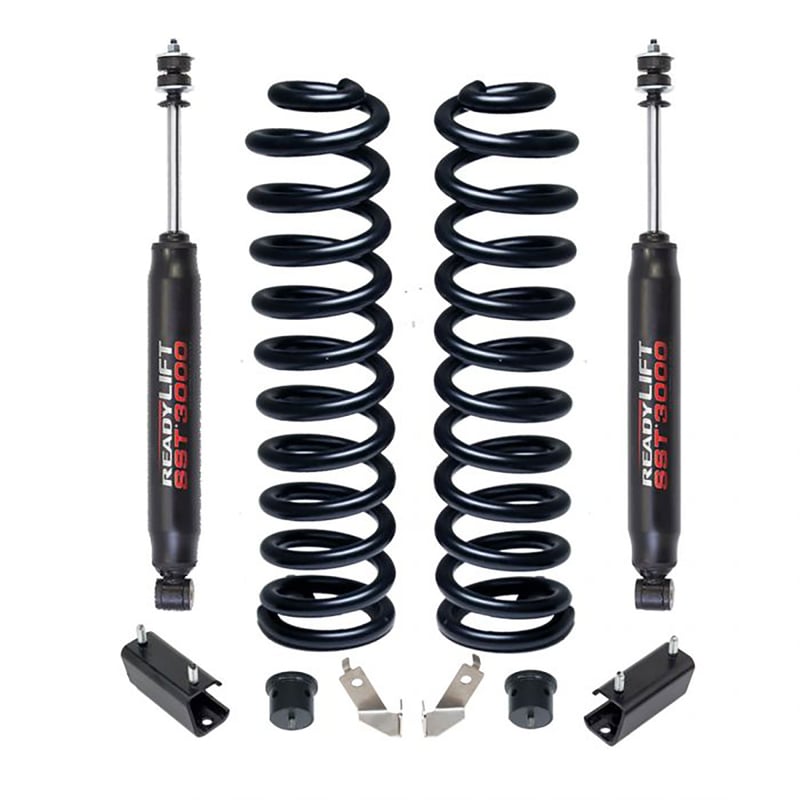 readylift 2.5" coil spring front lift kit w/ sst3000 front shocks 2011-2021 ford f-250 super duty diesel 4wd 46-2725