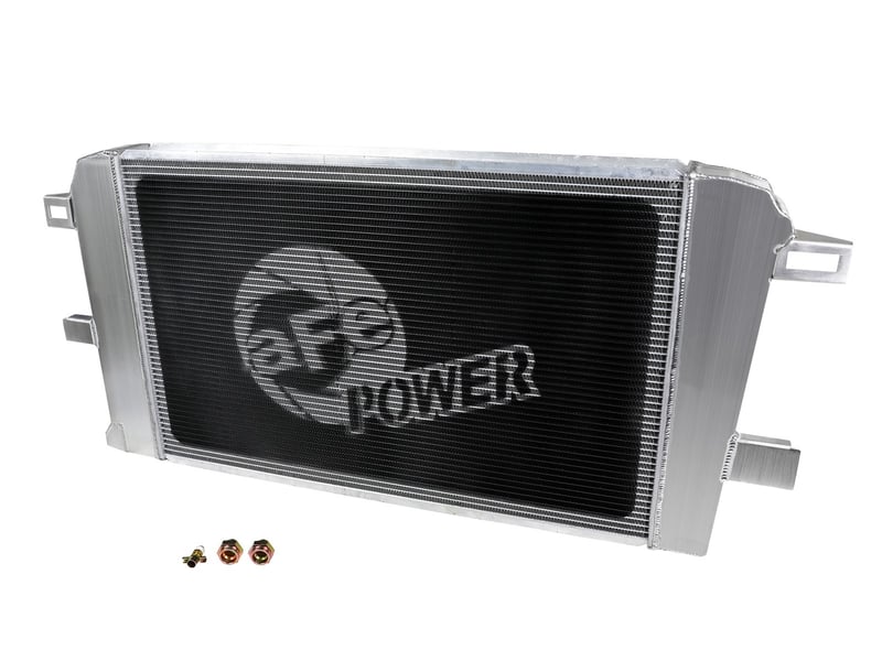 afe bladerunner street series tube & fin aluminum radiator 03-05 gm diesel trucks 6.6l v8 46-52031
