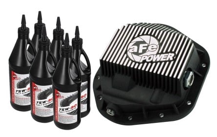 afe power front diff cover w/ 75w-90 gear oil 5/94-12 ford diesel trucks v8 7.3/6.0/6.4/6.7l (td) 46-70082-wl