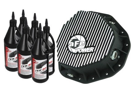 afe power cover rear differential w/ 75w-90 gear oil dodge diesel trucks 03-05 l6-5.9l 46-70092-wl