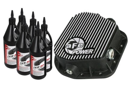 afe power rear diff cover (machined) 12 bolt 9.75in 97-16 ford f-150 w/ gear oil 4 qt 46-70152-wl