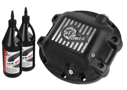 afe power differential cover machined fins 97-15 jeep dana 30 w/ 75w-90 gear oil 2 qt 46-70192-wl