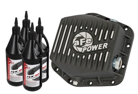 afe power rear differential cover (machined black) 15-17 gmc canyon 12 bolt axles w/ gear oil 46-70302-wl