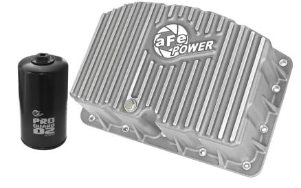 afe street series engine oil pan raw w/ machined fins; 11-17 ford powerstroke v8-6.7l (td) 46-70320
