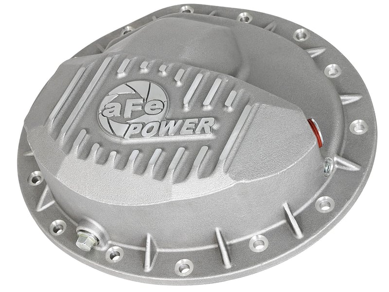 afe power rear differential cover raw w/machined fins street ser. 16-19 nissan titan xd (aam 9.5-14) 46-70360