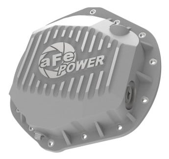 afe street series rear differential cover raw w/ machined fins 01-18 gm diesel trucks v8-6.6l (td) 46-71060a