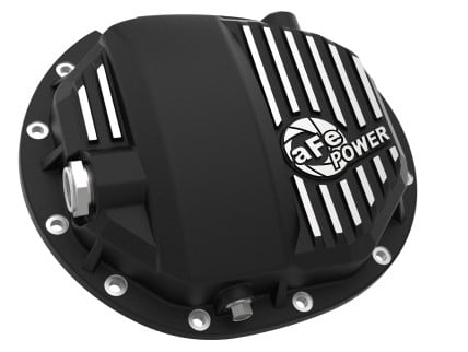 afe pro series aam 9.5/9.76 rear diff cover black w/mach fins & oil 14-19 gm silverado/sierra 1500 46-71121b