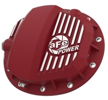afe pro series gmch 9.5 rear diff cover red w/ machined fins 19-20 gm silverado/sierra 1500 46-71140r