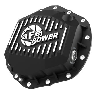 afe street series rear differential cover black w/ machined fins 19-20 ram 2500/3500 46-71150b
