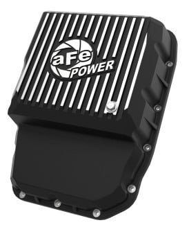 afe transmission pan (black w/ machined fins) 13-19 dodge diesel trucks l6-6.7l (td) 46-71160b