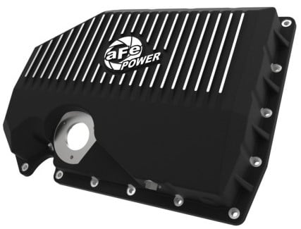 afe 05-19 vw 1.8l/2.0l w/ oil sensor engine oil pan black power street series w/ machined fins 46-71210b