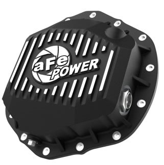 afe 2020 chevrolet silverado 2500 hd rear differential cover black ; pro series w/ machined fins 46-71260b