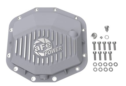 afe 21-22 ram 1500 trx hemi v8 6.2l(sc) street series rear differential cover raw w/ machined fins 46-71280a