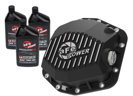 afe power 2021 ford bronco w/ dana m220 diff cover w/ gear oil black street series w/ machined fins 46-71291b