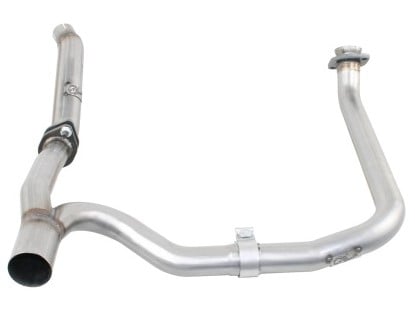 afe twisted steel delete down-pipe and y-pipe 2 to 2-1/2in alum steel exhaust 12-16 jeep wrangler 48-06210