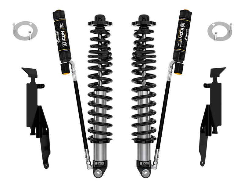 icon 2021-2023 ford bronco, rear, 1.25-3" lift, v.s. 2.5 series coilover kit, remote reservoir w/ cdev, heavy rate spring 48711e