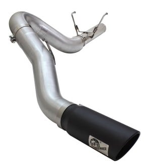 afe machforce xp exhaust large bore 5in dpf-back alu. 13-15 dodge trucks l6-6.7l (td) *black tip 49-02051-1b