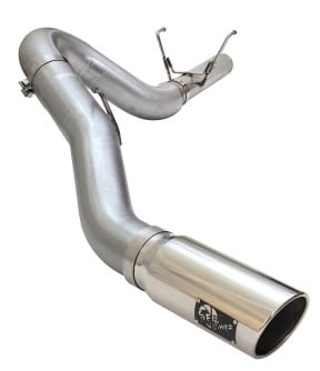 afe machforce xp exhaust large bore 5in dpf-back alu. 13-15 dodge trucks l6-6.7l (td) *polish tip 49-02051-1p