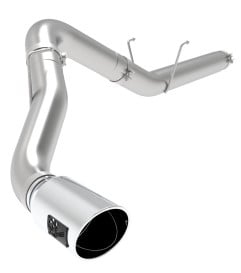 afe atlas 5in alum steel dpf-back exhaust system w/polished tip 19-20 ram diesel trucks l6-6.7l (td) 49-02075-p