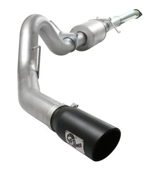 afe atlas exhaust 4in aluminized cat-back w/ 304 ss black tip 11-13 ford f-150 ecoboost v6 3.5l (tt) 49-03041-b