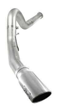 afe atlas 5in dpf-back aluminized steel exh sys, ford diesel trucks 11-14 v8-6.7l (td) polished tip 49-03055-p